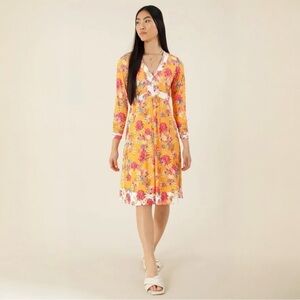 Nwt Hale Bob Yetty Orange Floral Dress
